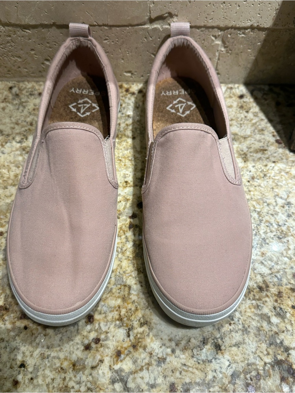 Sperry Women's Slip-On Canvas Moccasins in Blush Pink